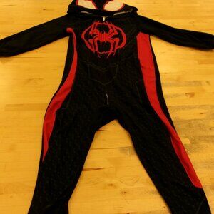 Marvel Spider-Man Miles Morales Boy 4/5 Pajamas 1 Piece Onesie Zip Up Union Suit